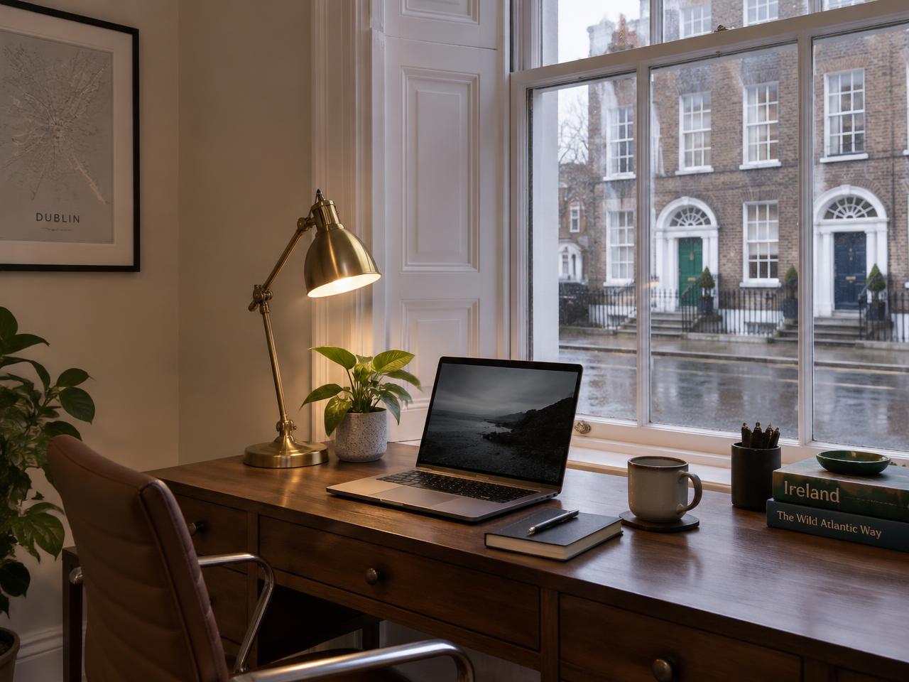 Work desk corner in a furnished serviced apartment